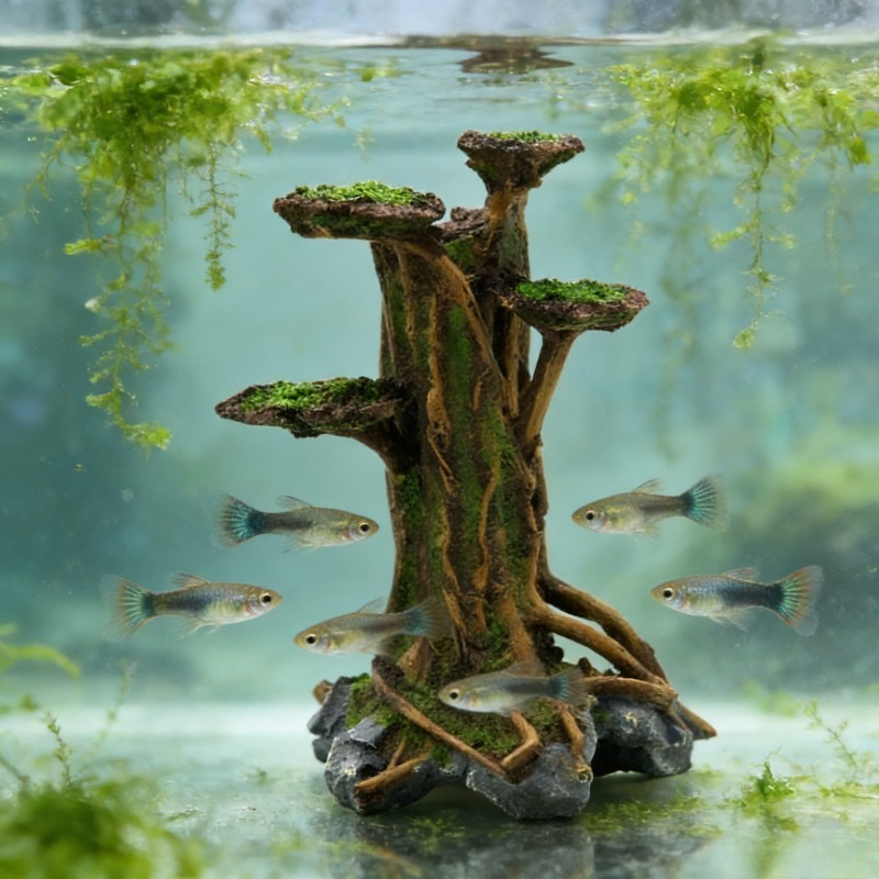Artificial Moss Tree Driftwood - Planted Aquarium Aquascape ulasan dan harga